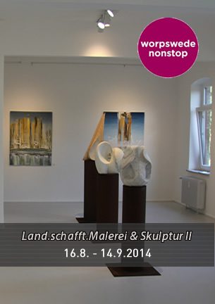 »Land.schafft.Malerei & Skulptur II« präsentiert ausgewählte Arbeiten von 24 Künstlern und ist die zweite der beiden aufeinander folgenden Ausstellungen unter diesem Motto. Sie zeigen einen Querschnitt durch Worpswedes zeitgenössische Kunst. Im Außenraum sind plastische Arbeiten zu sehen. Viele Werke nehmen Bezug auf die hiesige Landschaft als prägendes Lebensumfeld der Künstler. Andere verdanken ihre Entstehung der bewussten Inspiration fern des Künstlerdorfes.