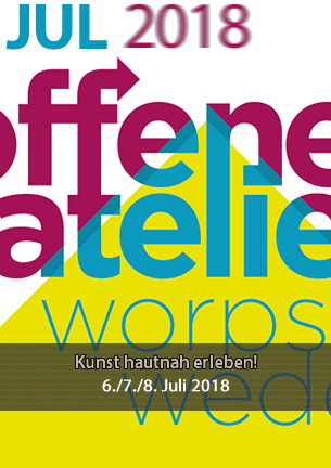 Im Jubiläumsjahr „800 Jahre Worpswede“ öffnen Worpsweder Künstler vom 06. bis 08. Juli bereits zum vierzehnten Mal ihre Ateliers. In diesem Jahr erwarten Sie 77 Künstlerinnen und Künstler, die einen Blick hinter die Kulissen gewähren und ihr Können zeigen.

Erleben Sie die Lebendigkeit des Künstlerortes Worpswede!